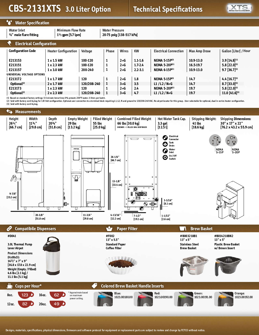 FETCO CBS-2131XTS (E213172) Coffee Brewer for Airpot