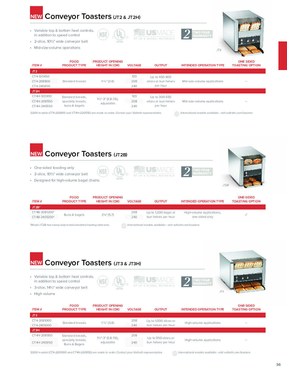 Vollrath CT4H-240950 Conveyor Type Toaster