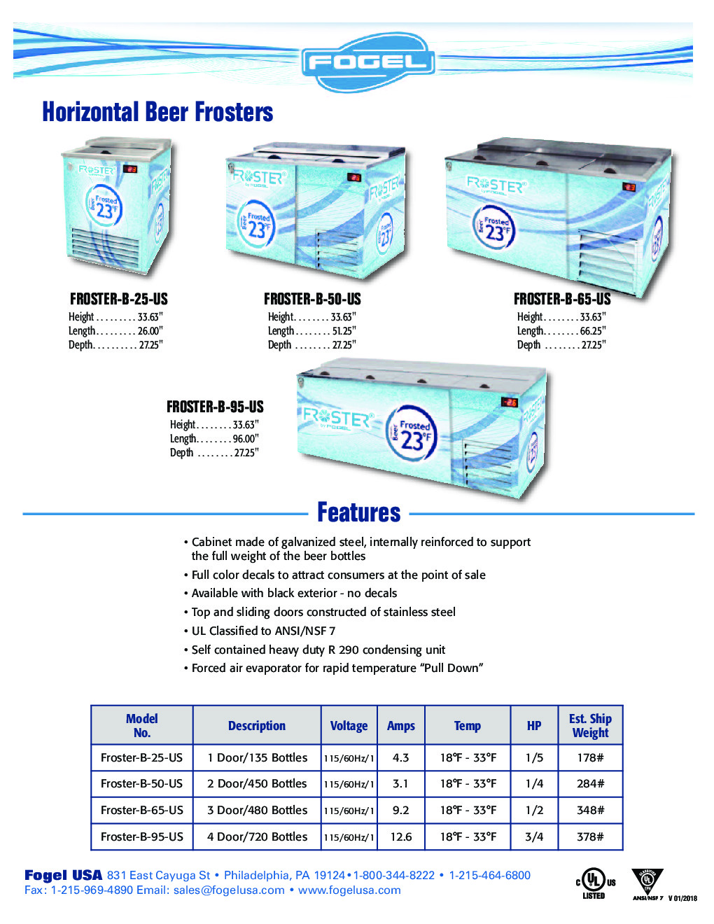 Fogel USA FROSTER-B-95-HC Bottle Cooler