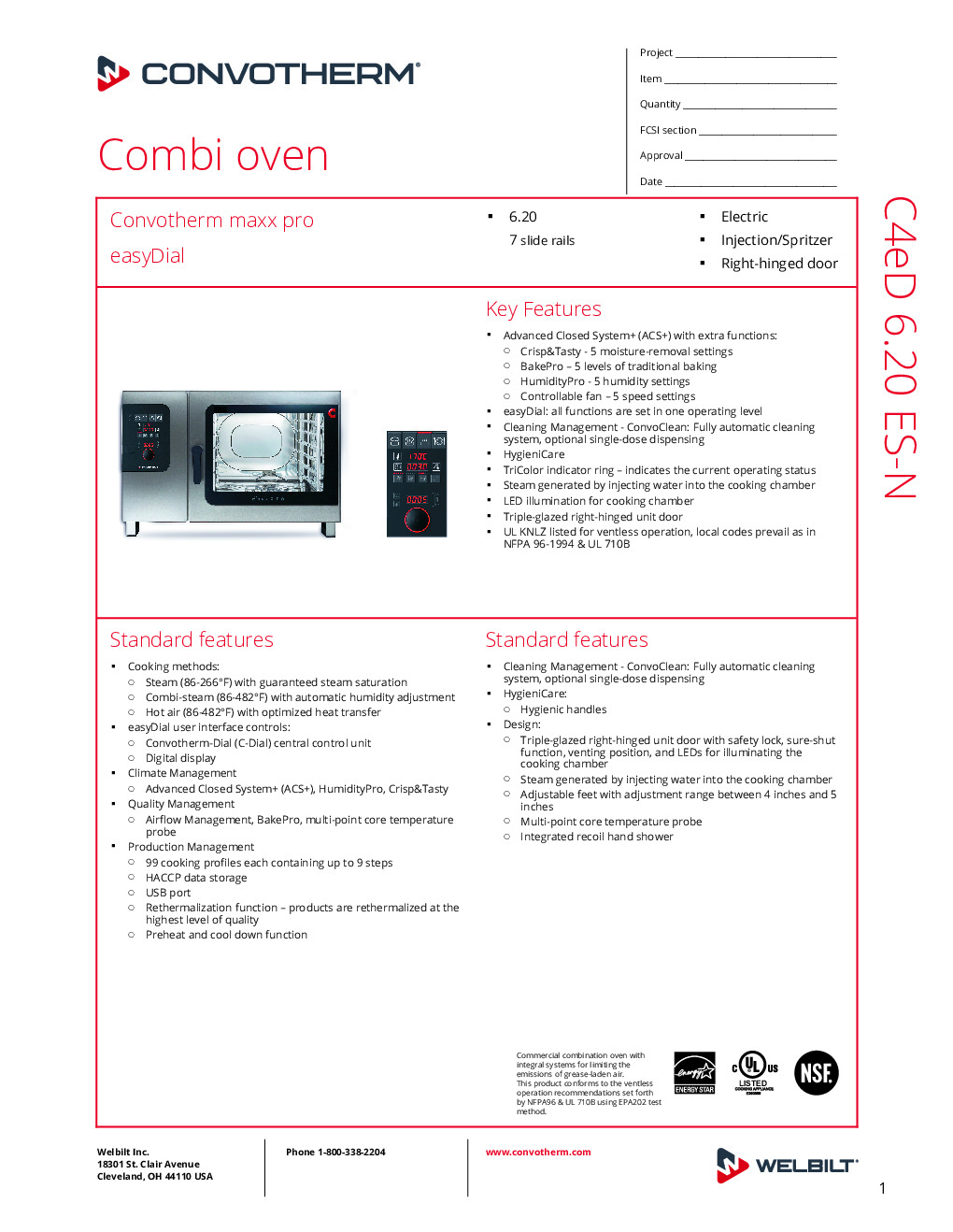 Convotherm C4 ED 6.20ES-N Electric Combi Oven