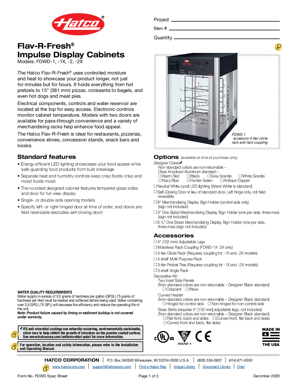 Hatco FDWD-2-120-QS Countertop Hot Food Display Case