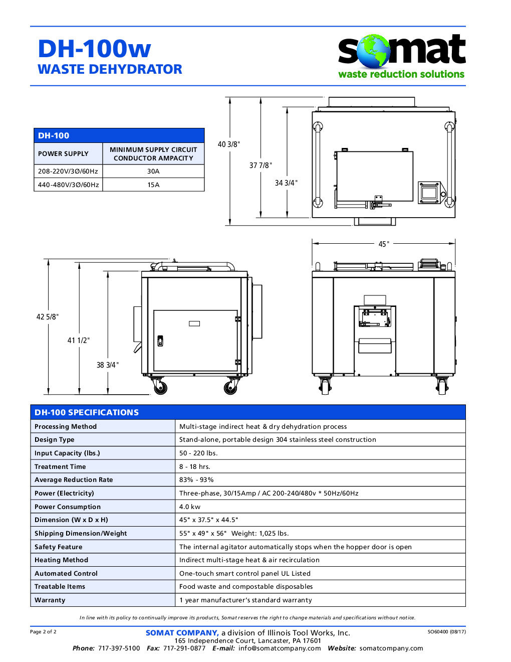 Somat DH100+BUILDUP Waste System