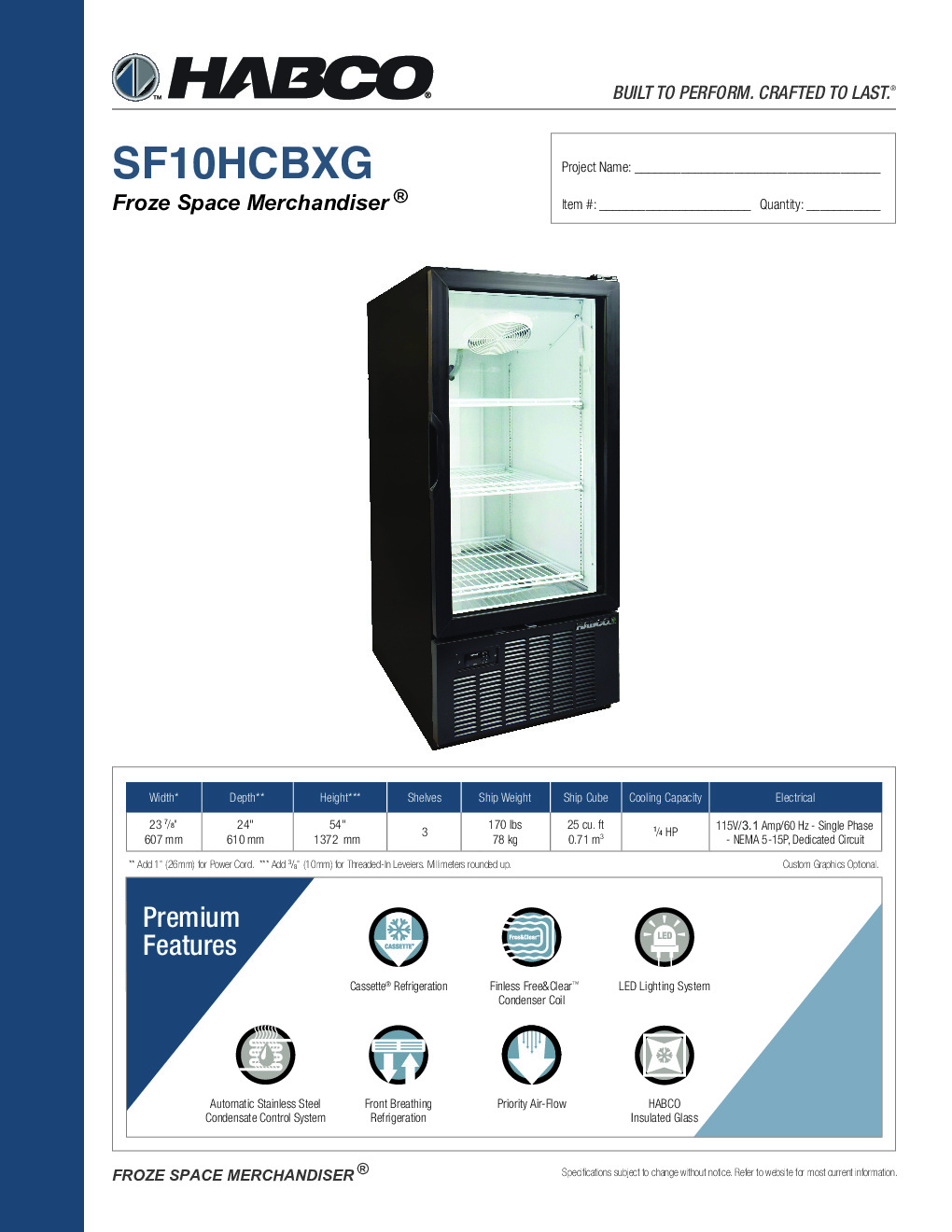 HABCO SF10HCBXG Merchandiser Freezer