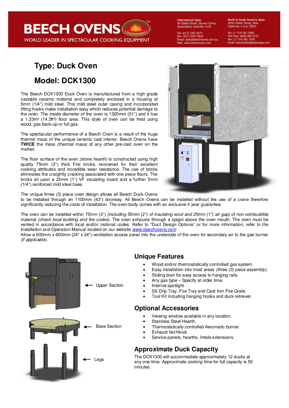 Beech Ovens DCK1300W Wood / Coal / Gas Fired Oven