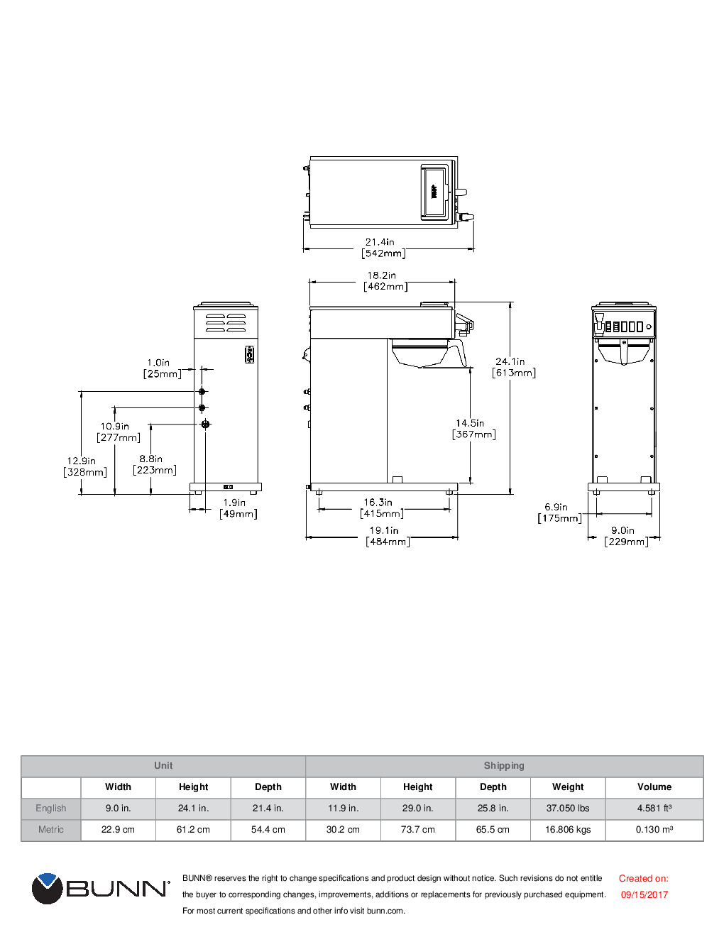 BUNN CWTF15-APS Airpot System Coffee Brewer - 230010017