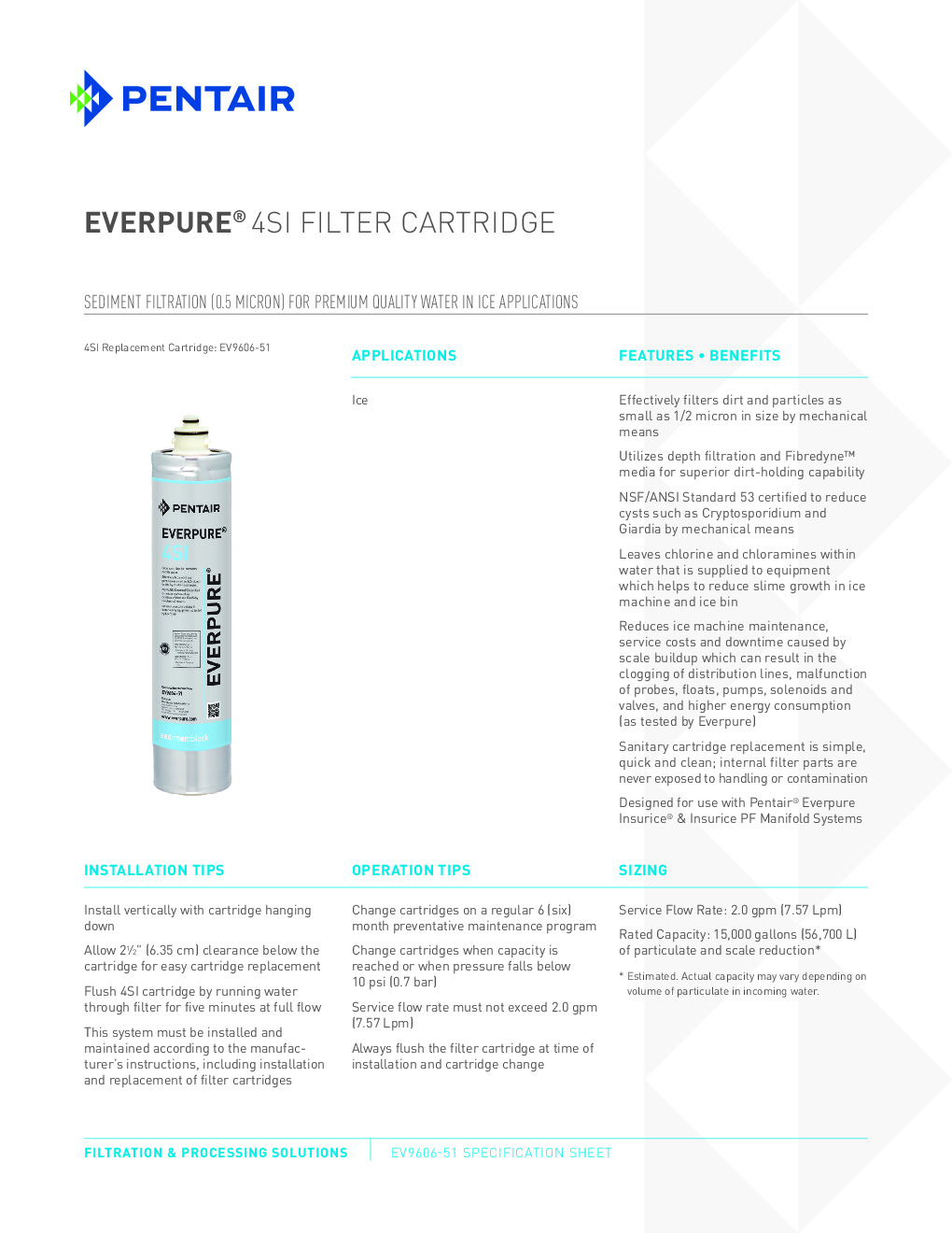 Everpure EV960651 Cartridge Water Filtration System