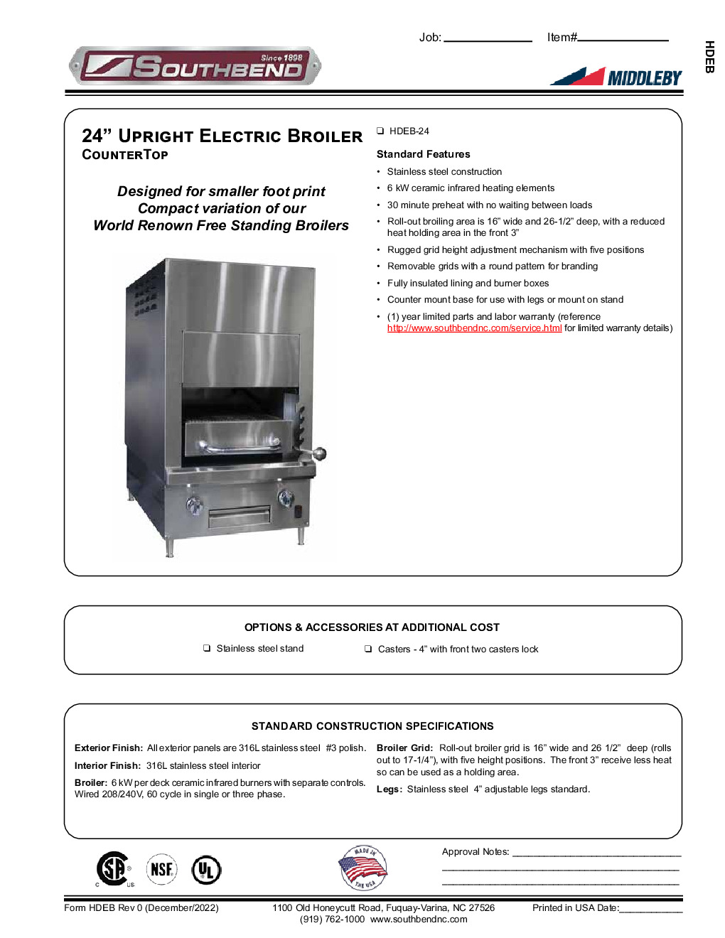Southbend HDEB-24 Electric Deck-Type Broiler