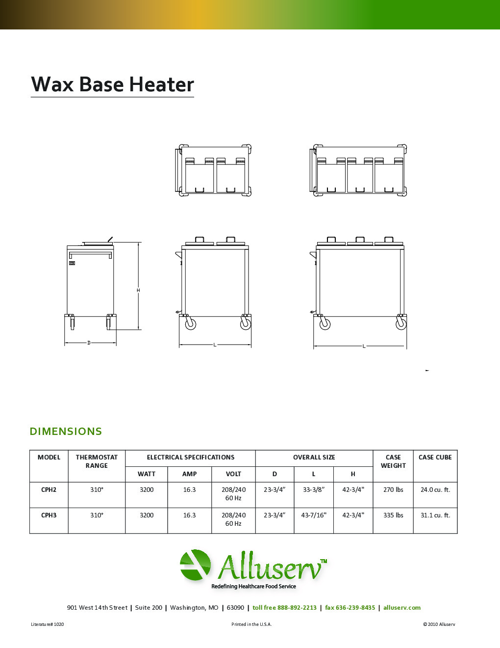 Alluserv CBH3 Thermal Pellet Base / Underliner Dispenser
