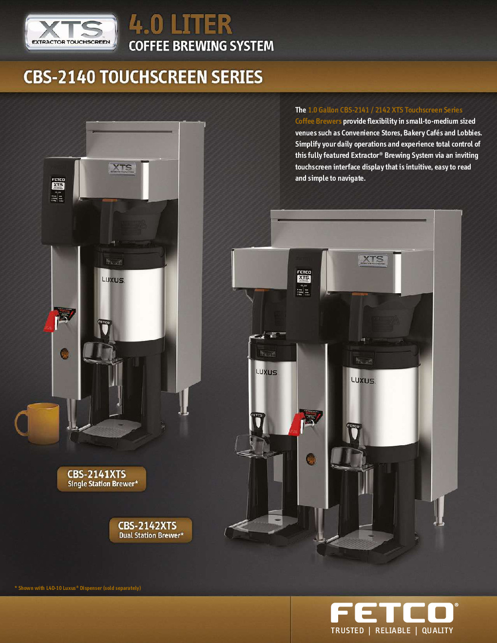 Fetco Touchscreen Double Coffee Brewer CBS-2142XTS E214251
