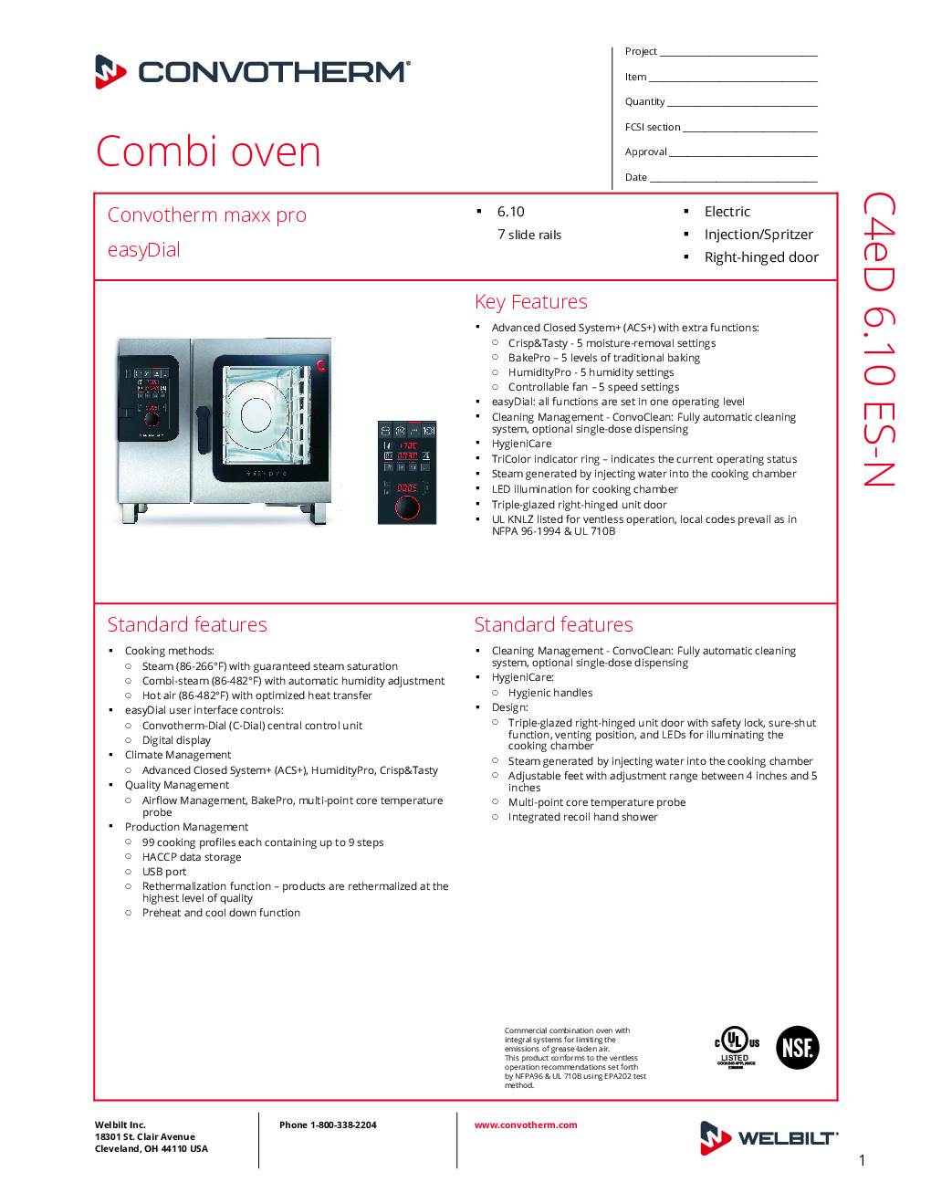 Convotherm C4 ED 6.10ES-N Electric Combi Oven