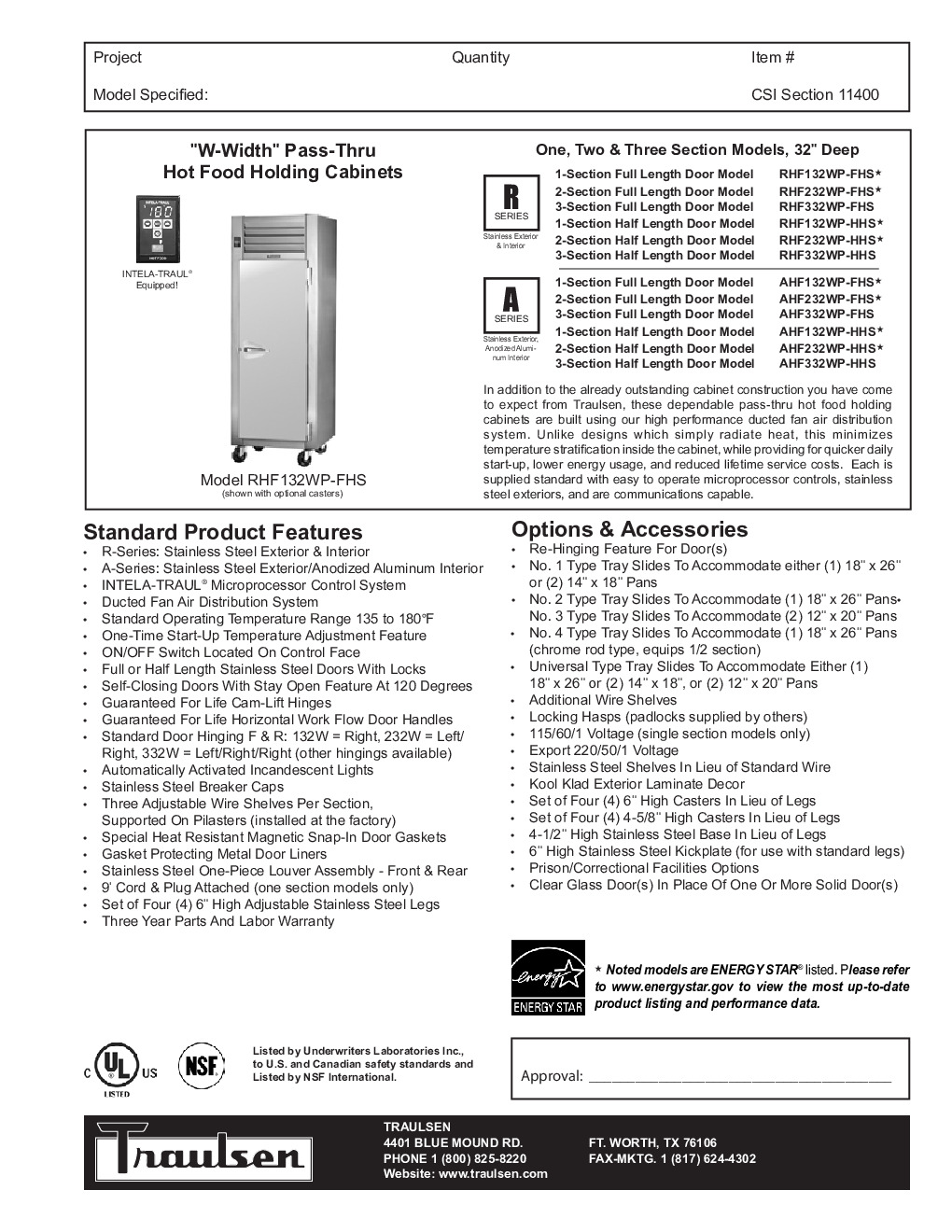 Traulsen AHF232WP-FHG Pass-Thru Heated Cabinet