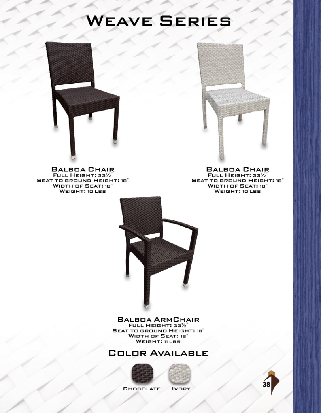 JMC Furniture OUTDOOR BALBOA CHOCOLATE CHAIR Outdoor Side Chair