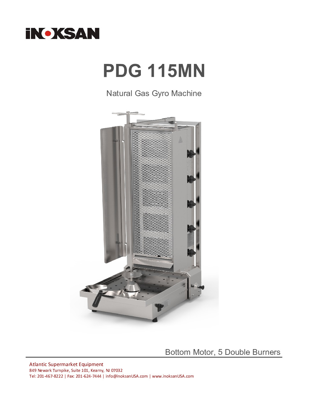 Inoksan PDG115MN Gas Vertical Broiler (Gyro)