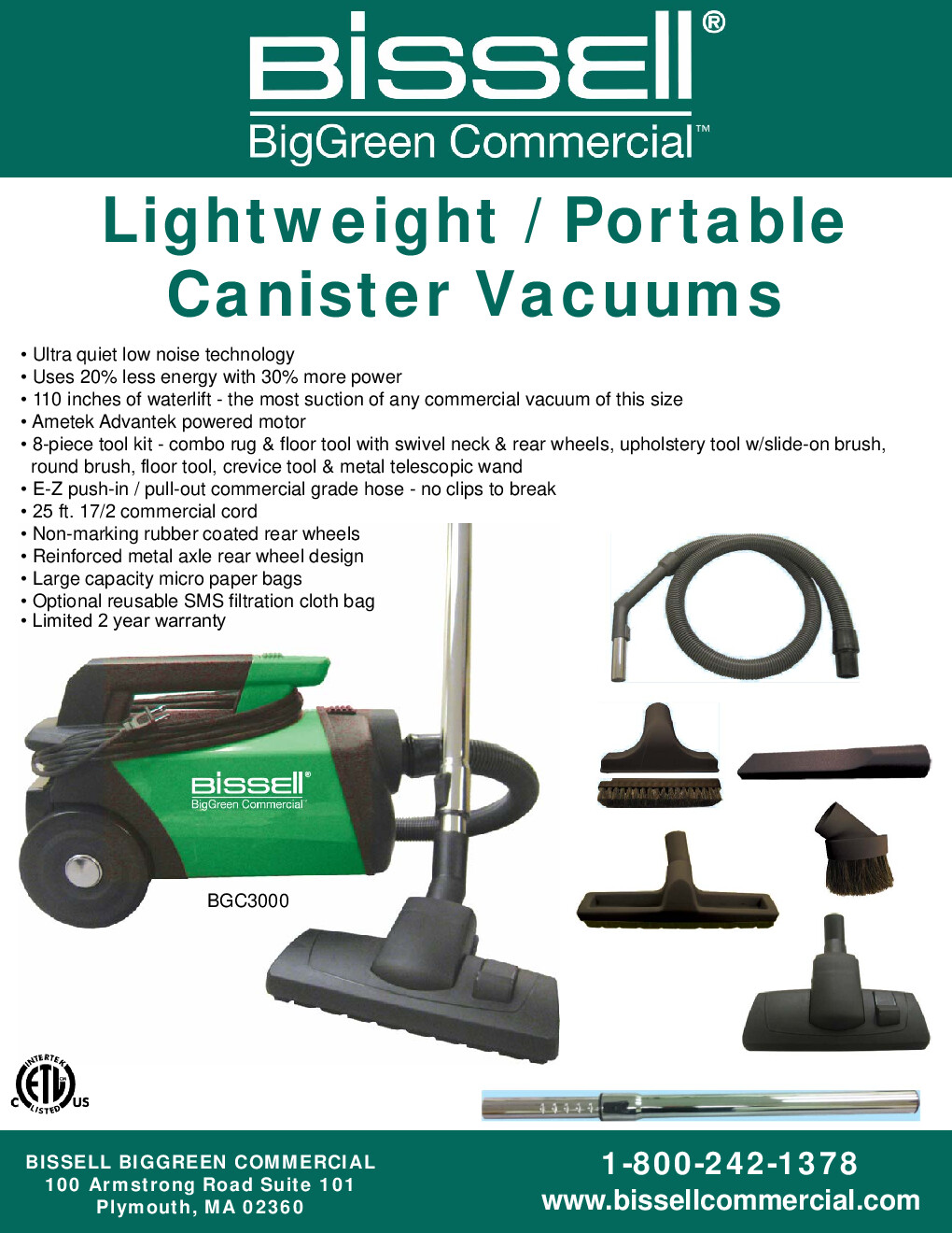 Bissell BGC3000 Canister Vacuum
