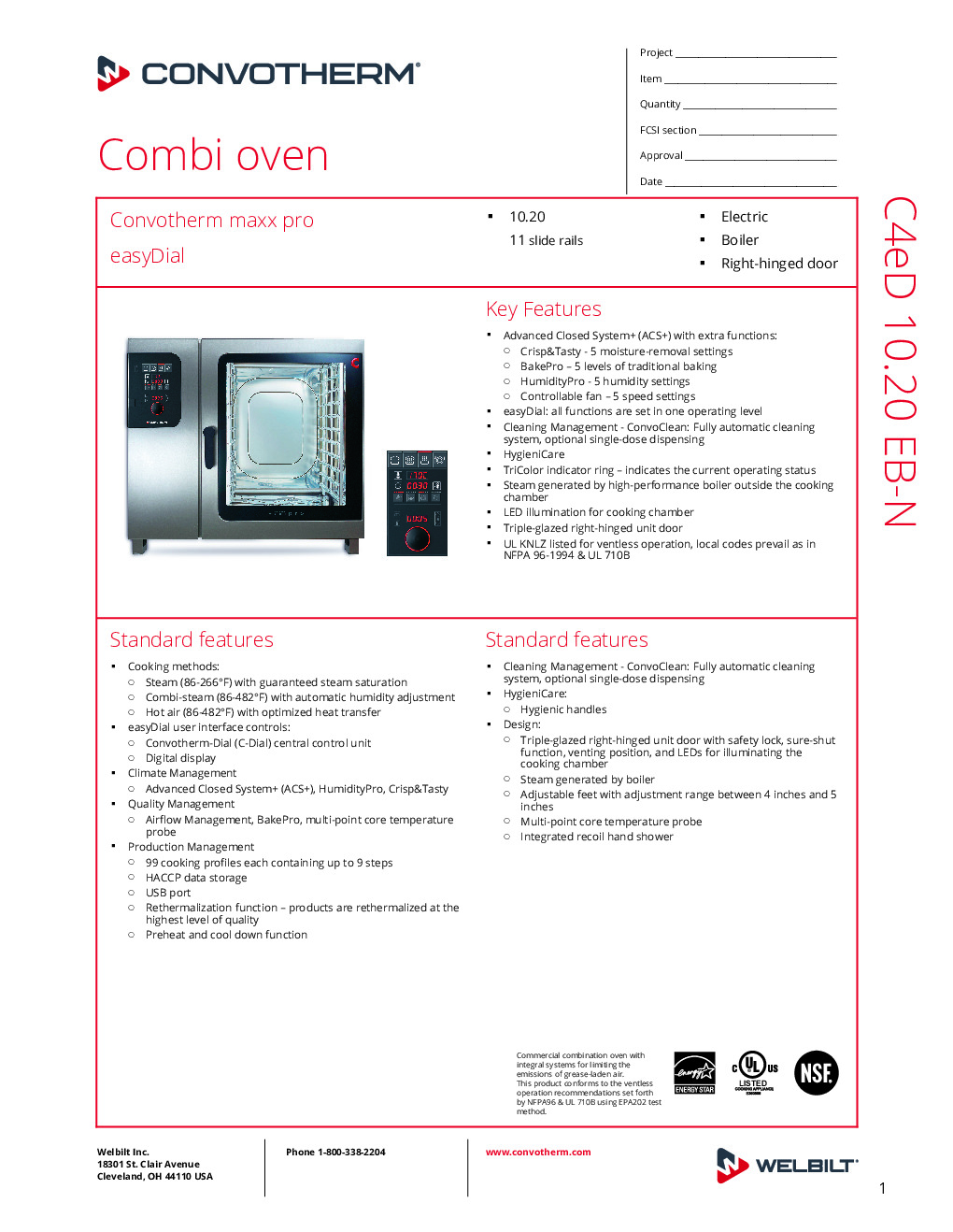 Convotherm C4 ED 10.20EB-N Electric Combi Oven