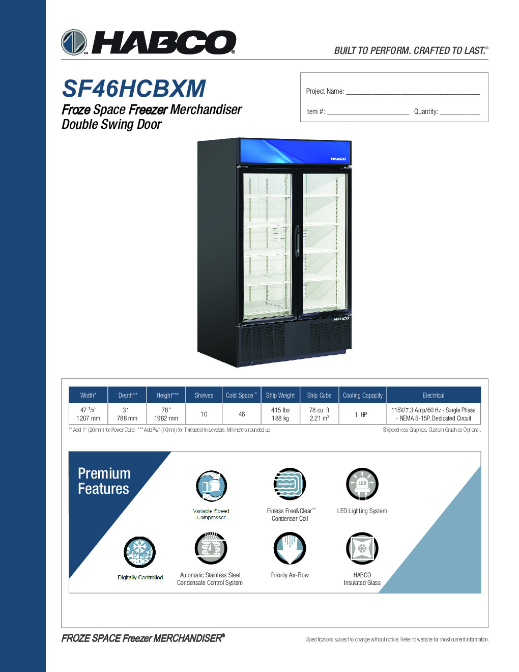 HABCO SF46HCBXM Merchandiser Freezer