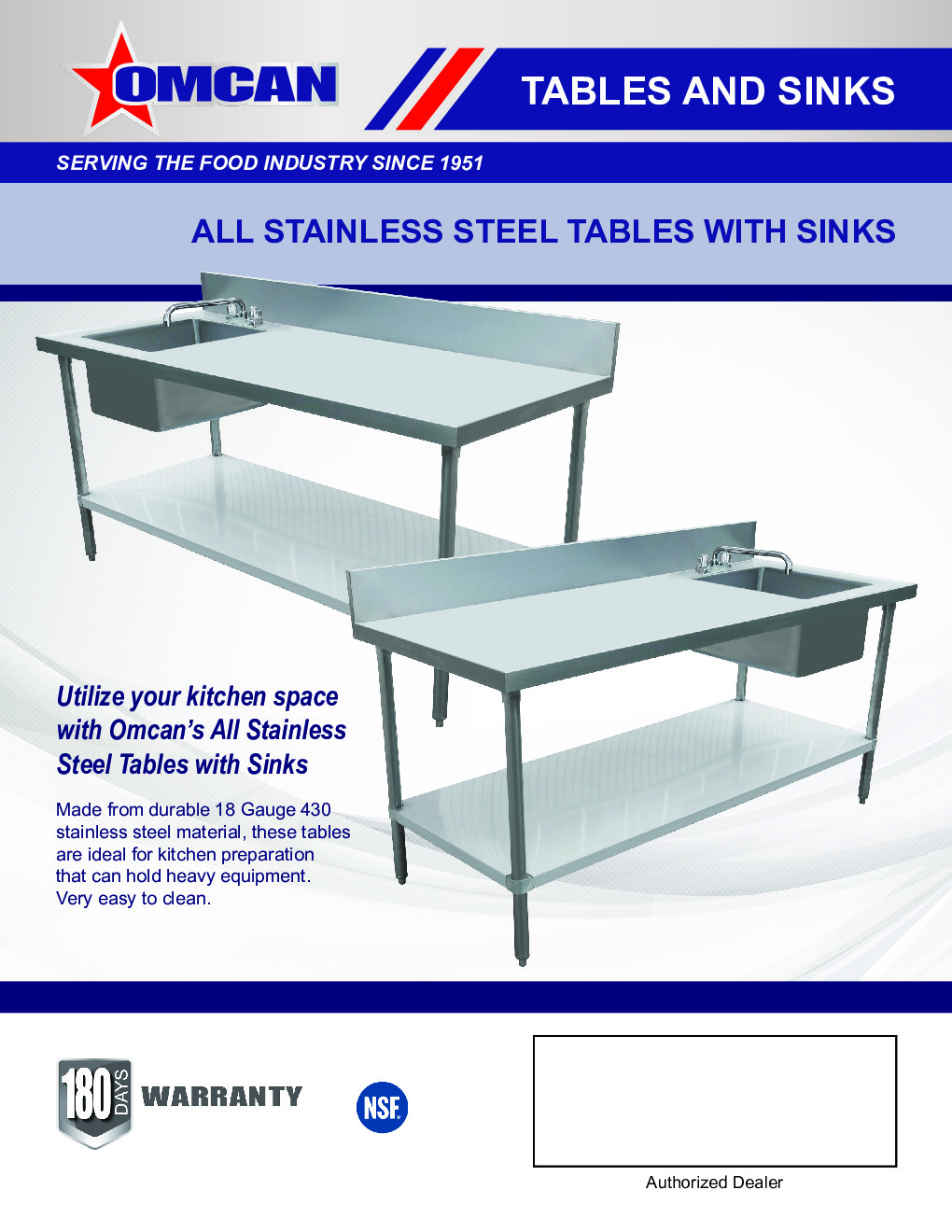 Omcan USA 43231 with Prep Sink(s) Work Table