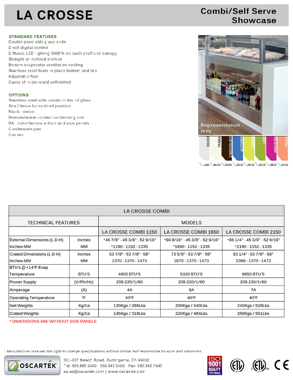 Oscartek LA CROSSE COMBI 2150 Refrigerated Deli Display Case