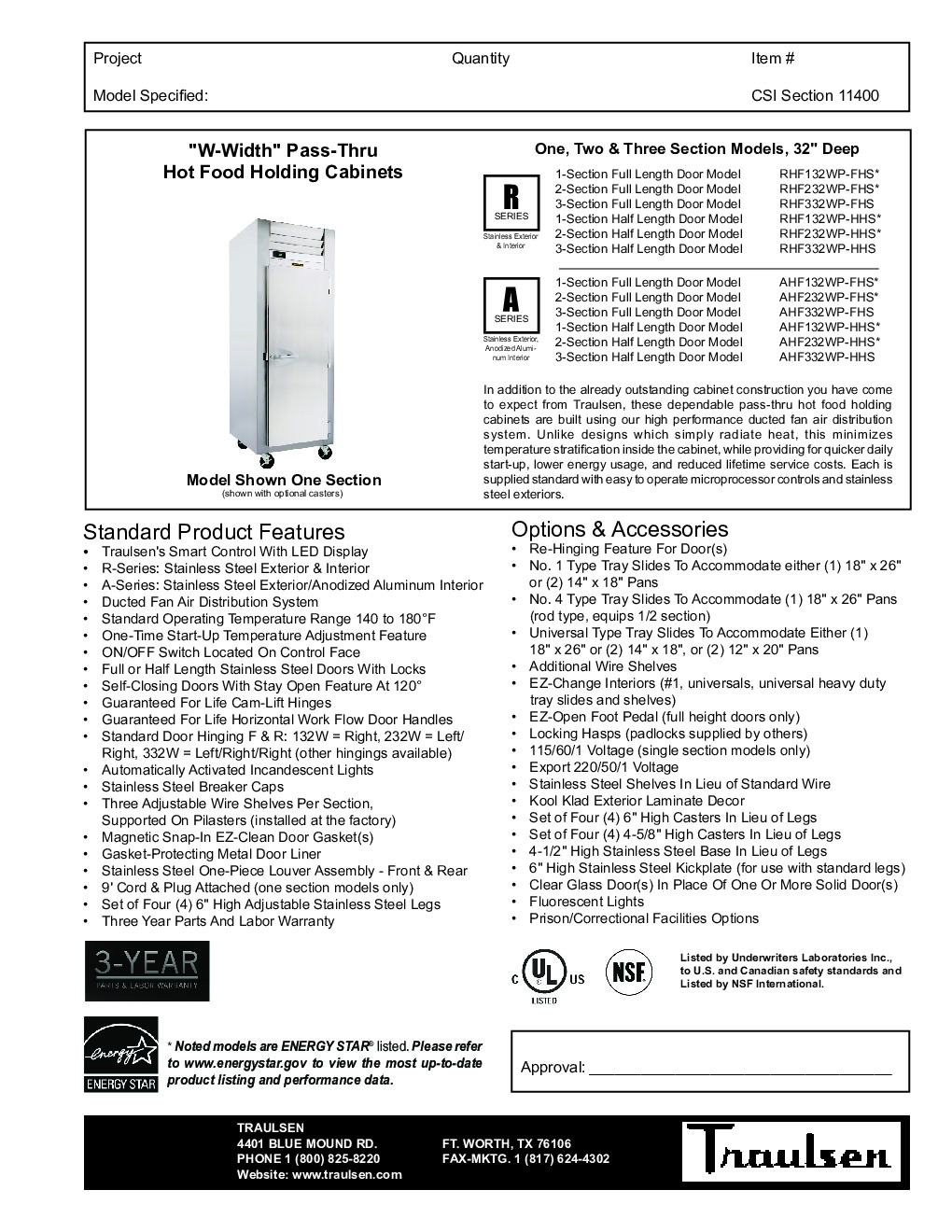 Traulsen RHF232WP-FHS Pass-Thru Heated Cabinet