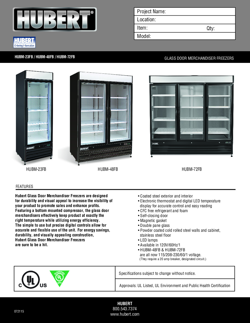 Hubert 13825 Merchandiser Freezer