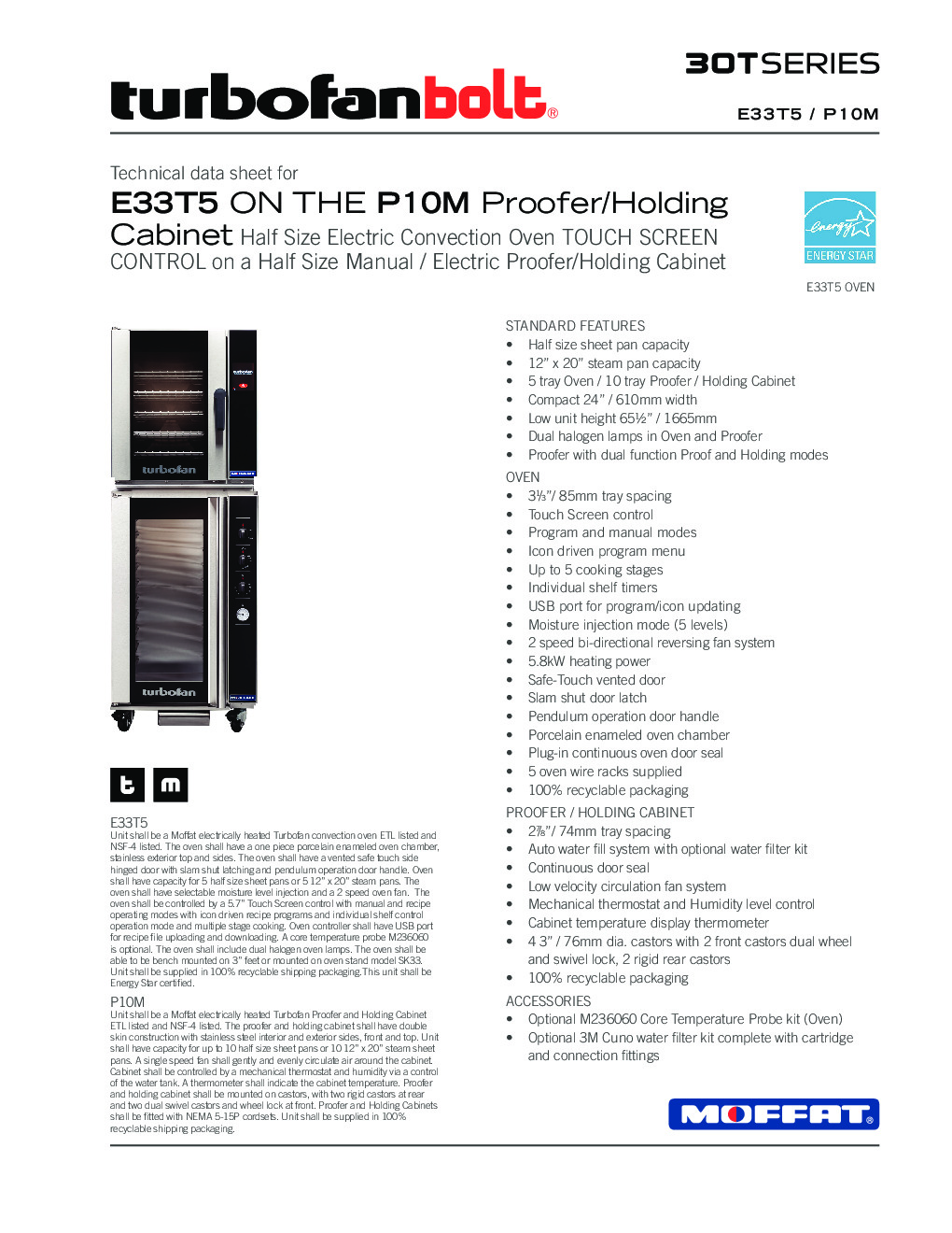 Moffat E33T5/P10M Electric Convection Oven