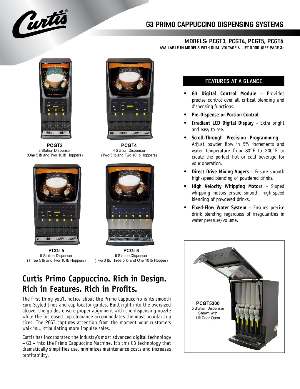 Curtis PCGT3DV Electric (Hot) Beverage Dispenser