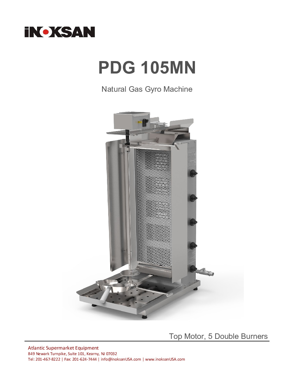 Inoksan PDG105MN Gas Vertical Broiler (Gyro)
