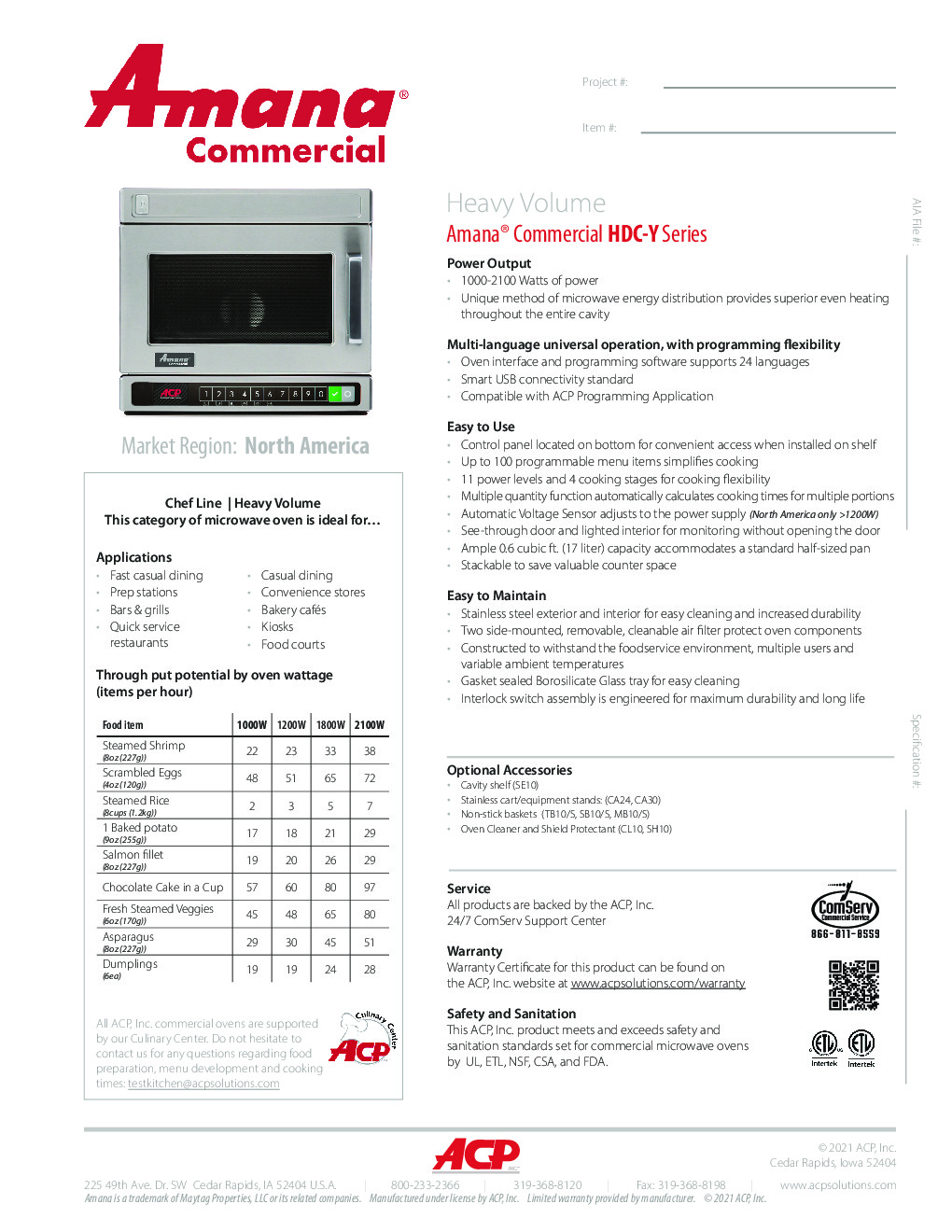 Amana HDC18Y2 Microwave Oven