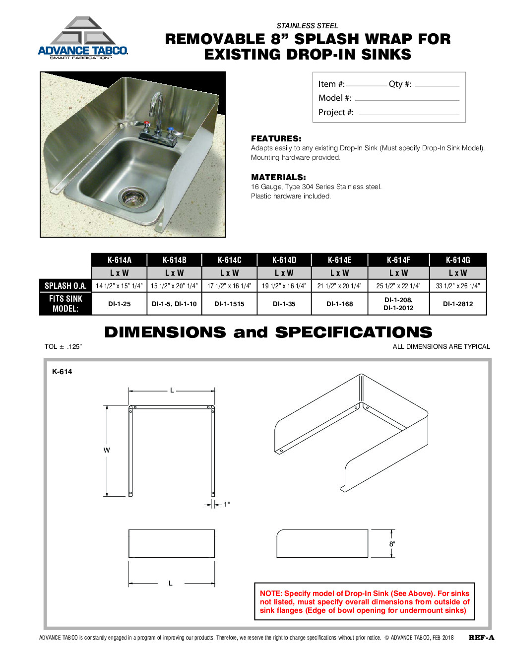 Advance Tabco 14.5 Drop-In Ice Bin 