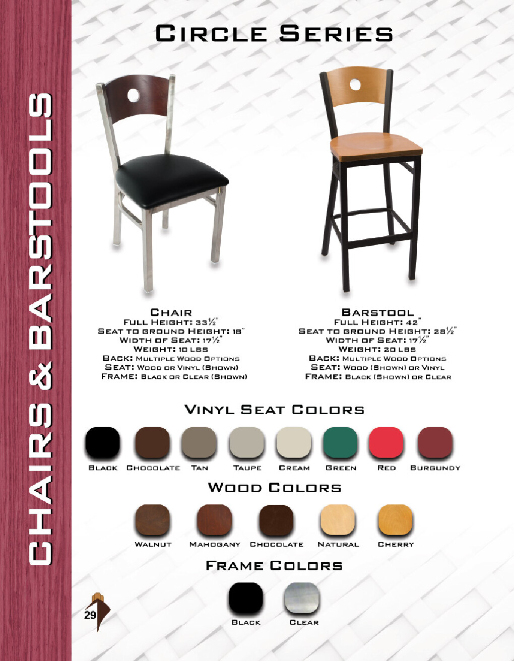 JMC Furniture CIRCLE SERIES CLEAR COAT CHAIR VINYL Indoor Side Chair