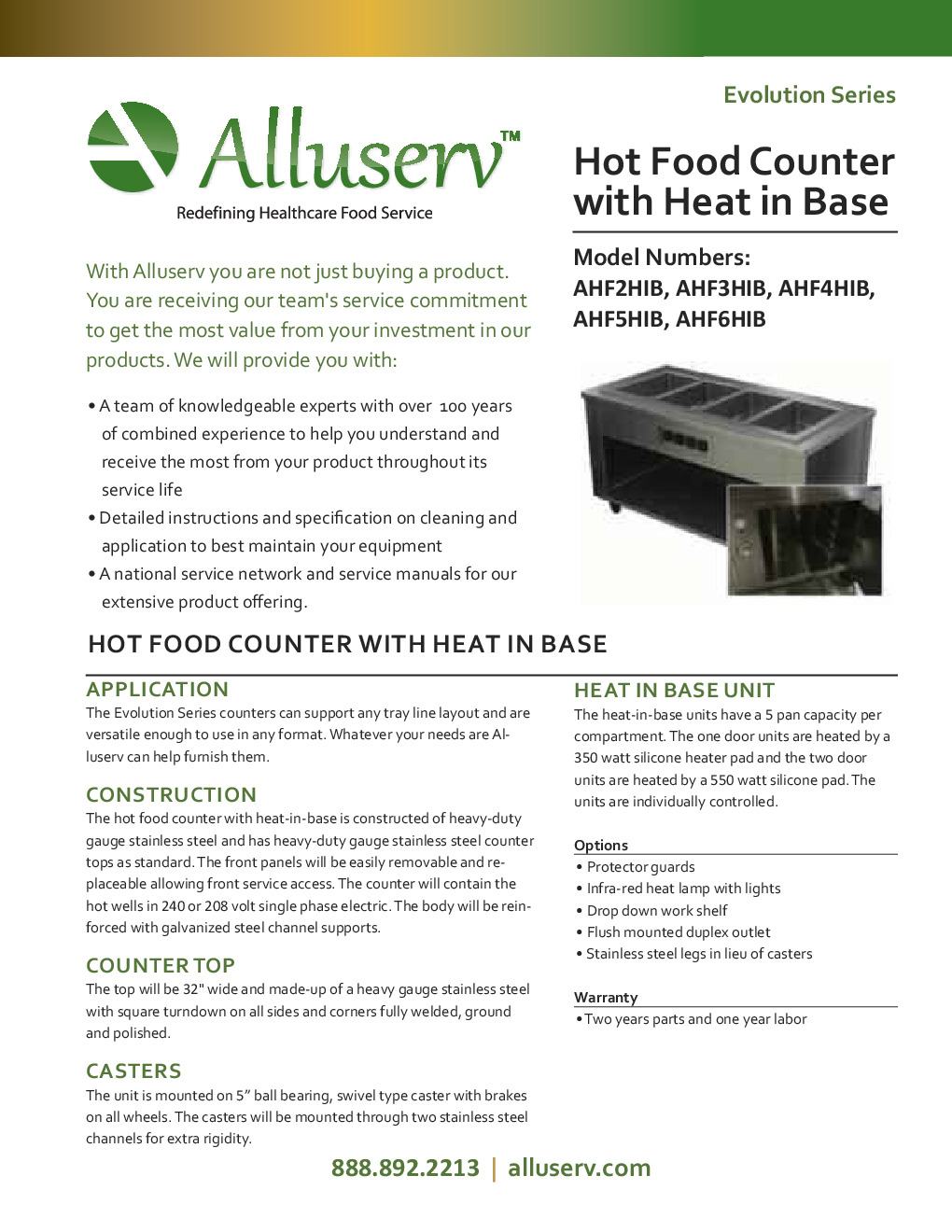 Alluserv AHF3HIB Electric Hot Food Serving Counter