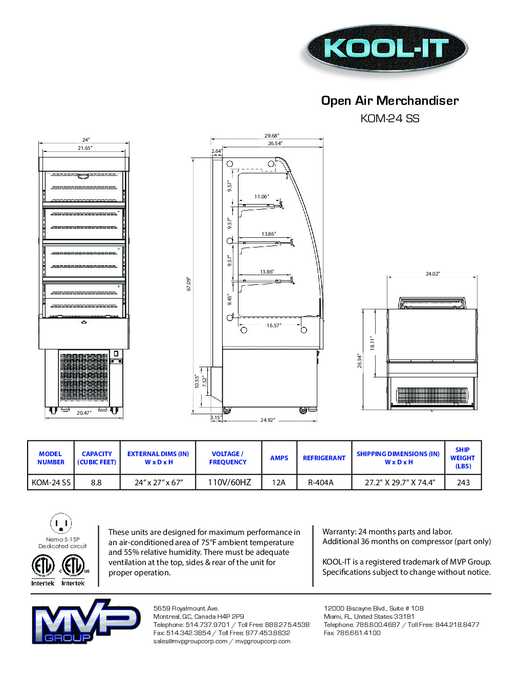 Kool-It KOM-24SS Self-Serve Refrigerated Display Case
