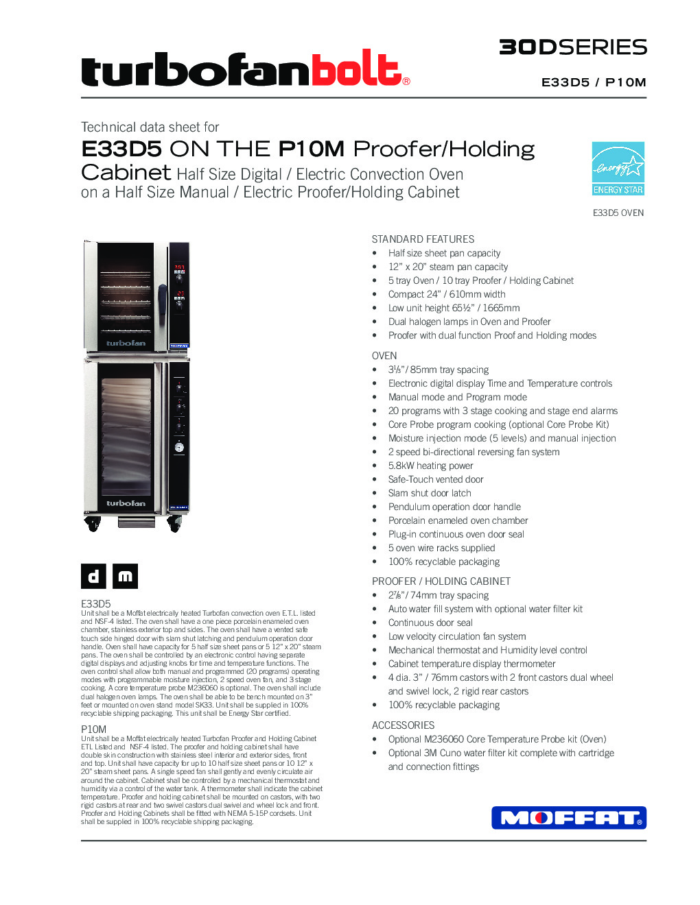 Moffat E33D5/P10M Electric Convection Oven