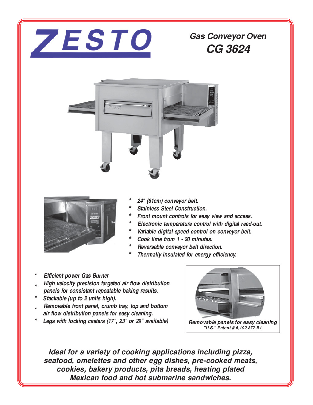 Zesto CG 3624 Conveyor Gas Oven
