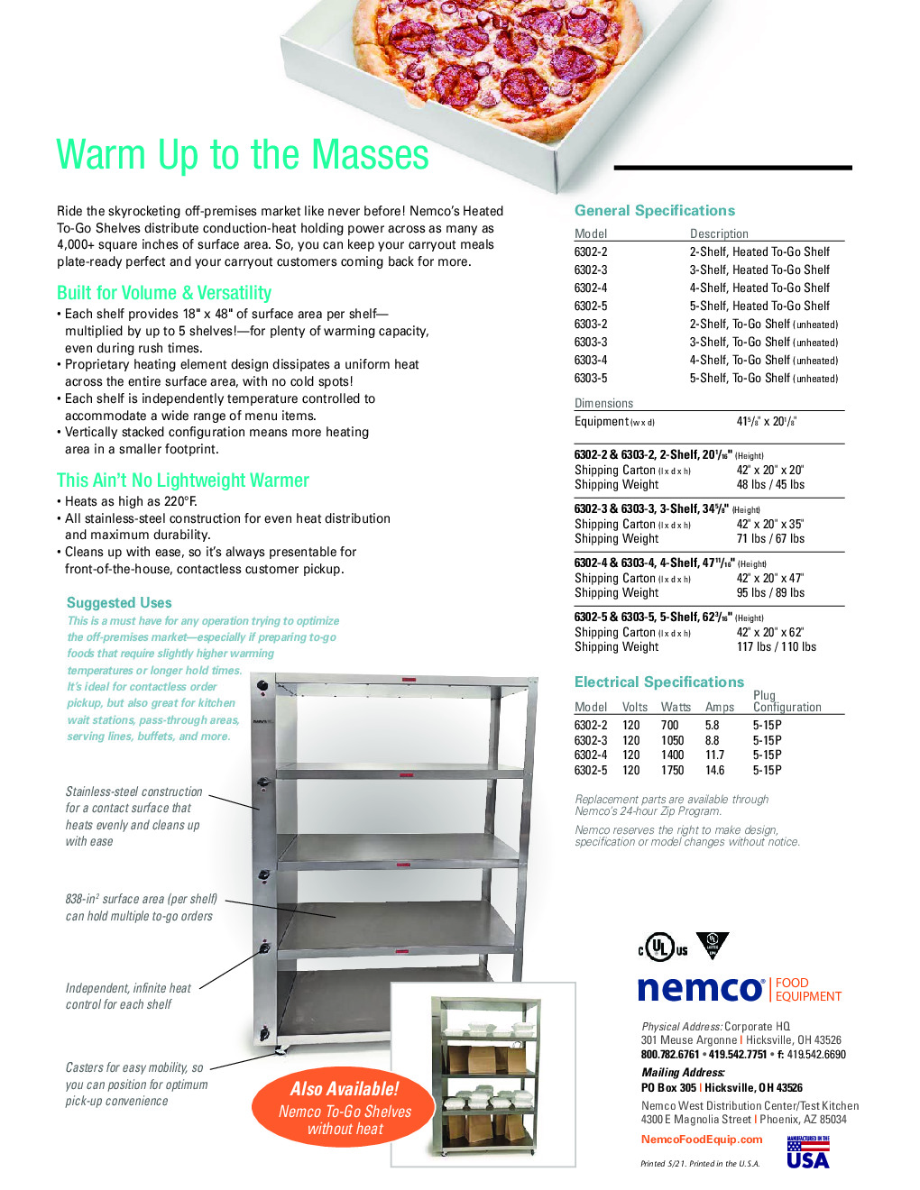 Nemco 6303-5 To-Go & Delivery Staging Shelving Unit