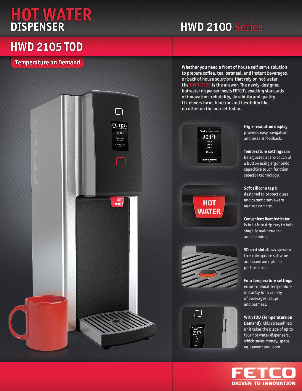 FETCO HWD-2105TOD (H210530) Hot Water Dispenser