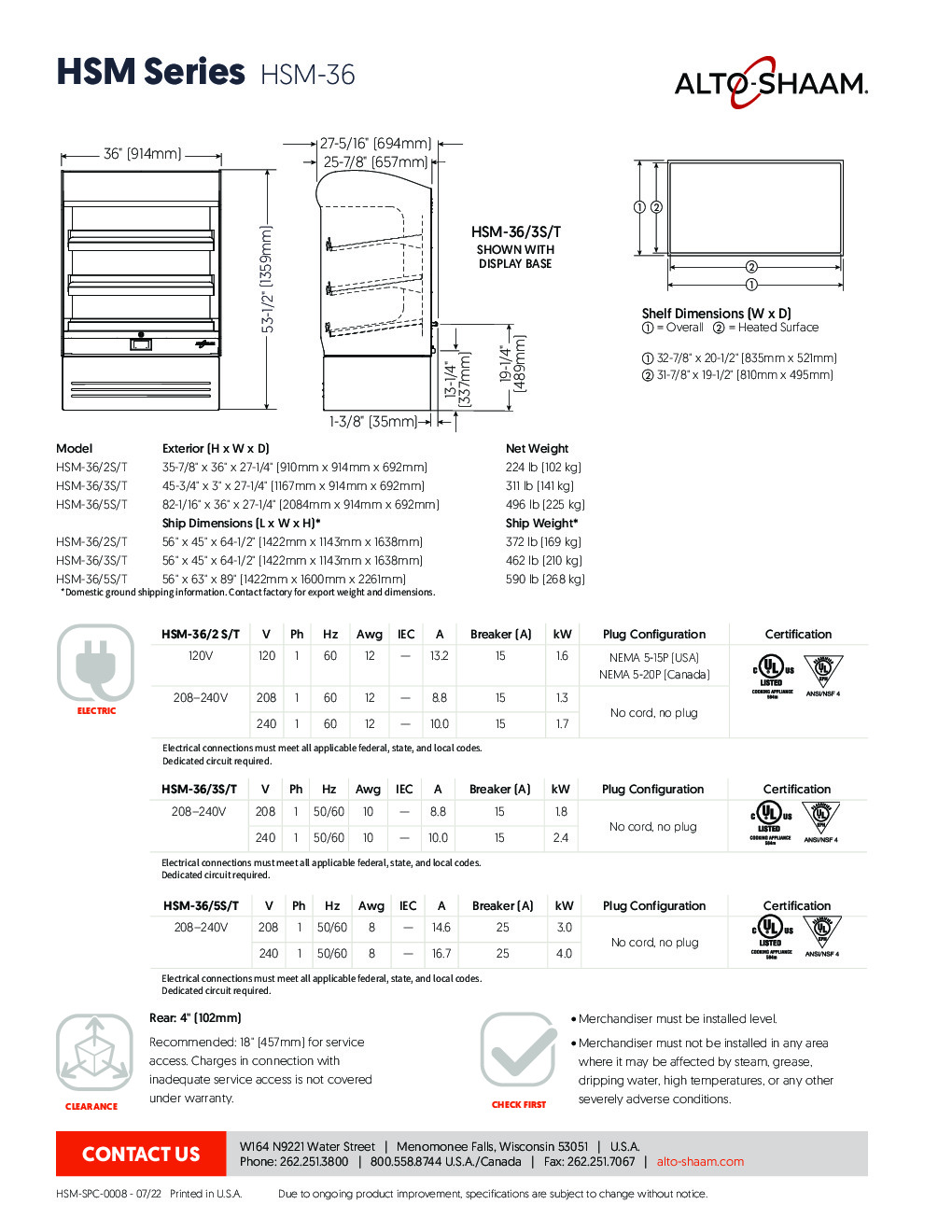 Alto-Shaam HSM-36/2S/T Countertop Hot Food Display Case
