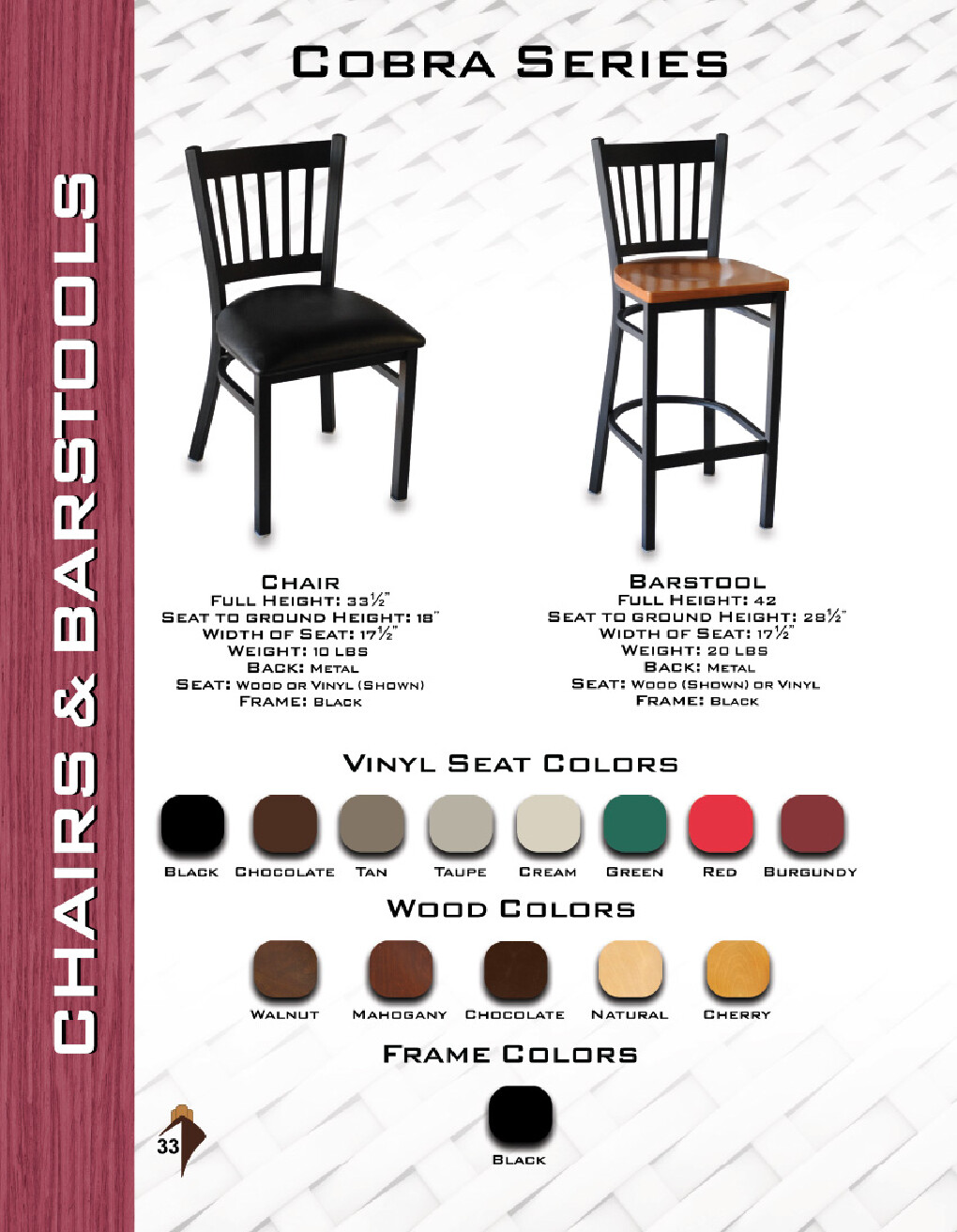 JMC Furniture COBRA CHAIR VINYL Indoor Side Chair