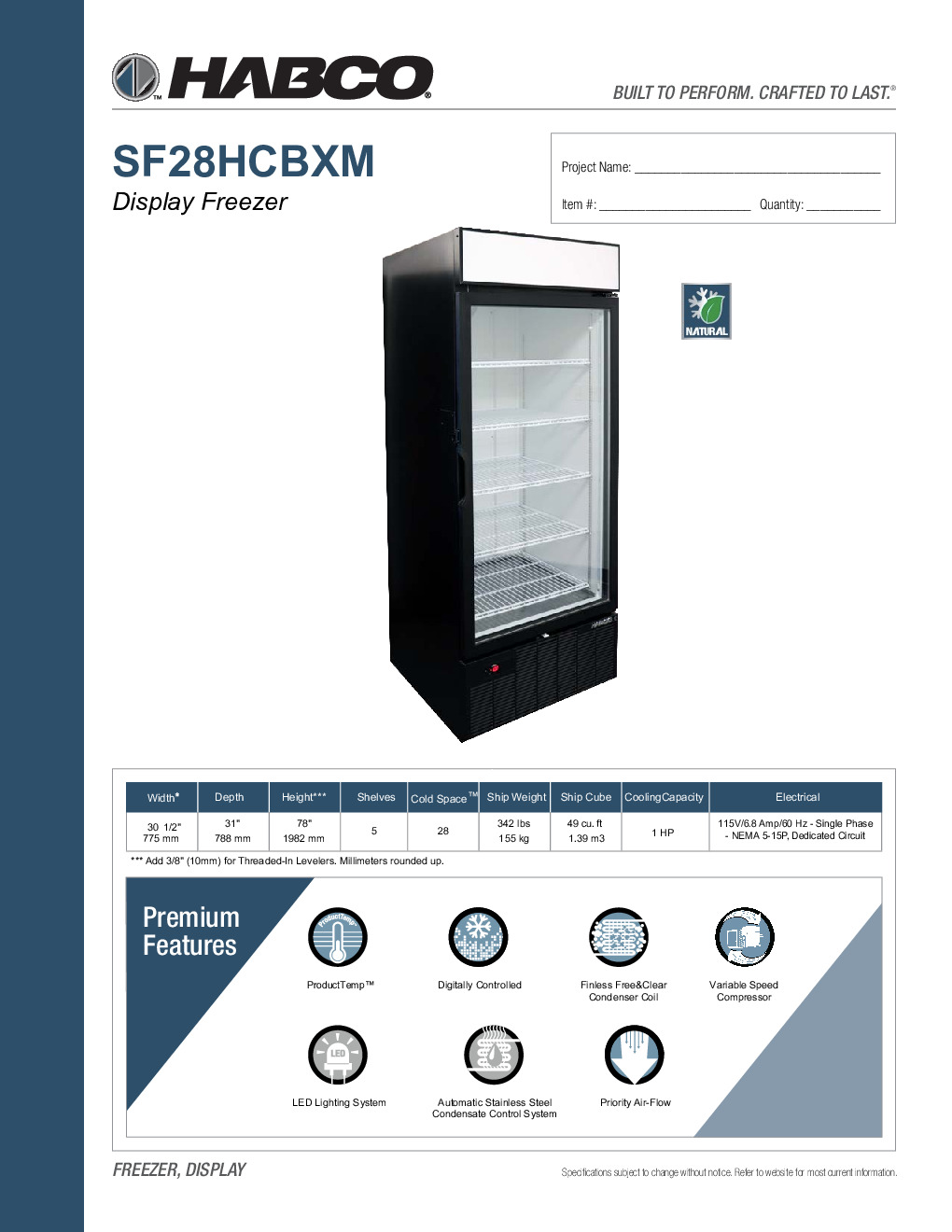 HABCO SF28HCBXM Merchandiser Freezer