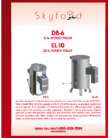 Skyfood DB-6, 12 lb Potato Peeler 1/4 HP
