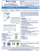 Maxx Cold MXF52F 52” 14 Cu ft Commercial Mobile Ice Cream Display Freezer