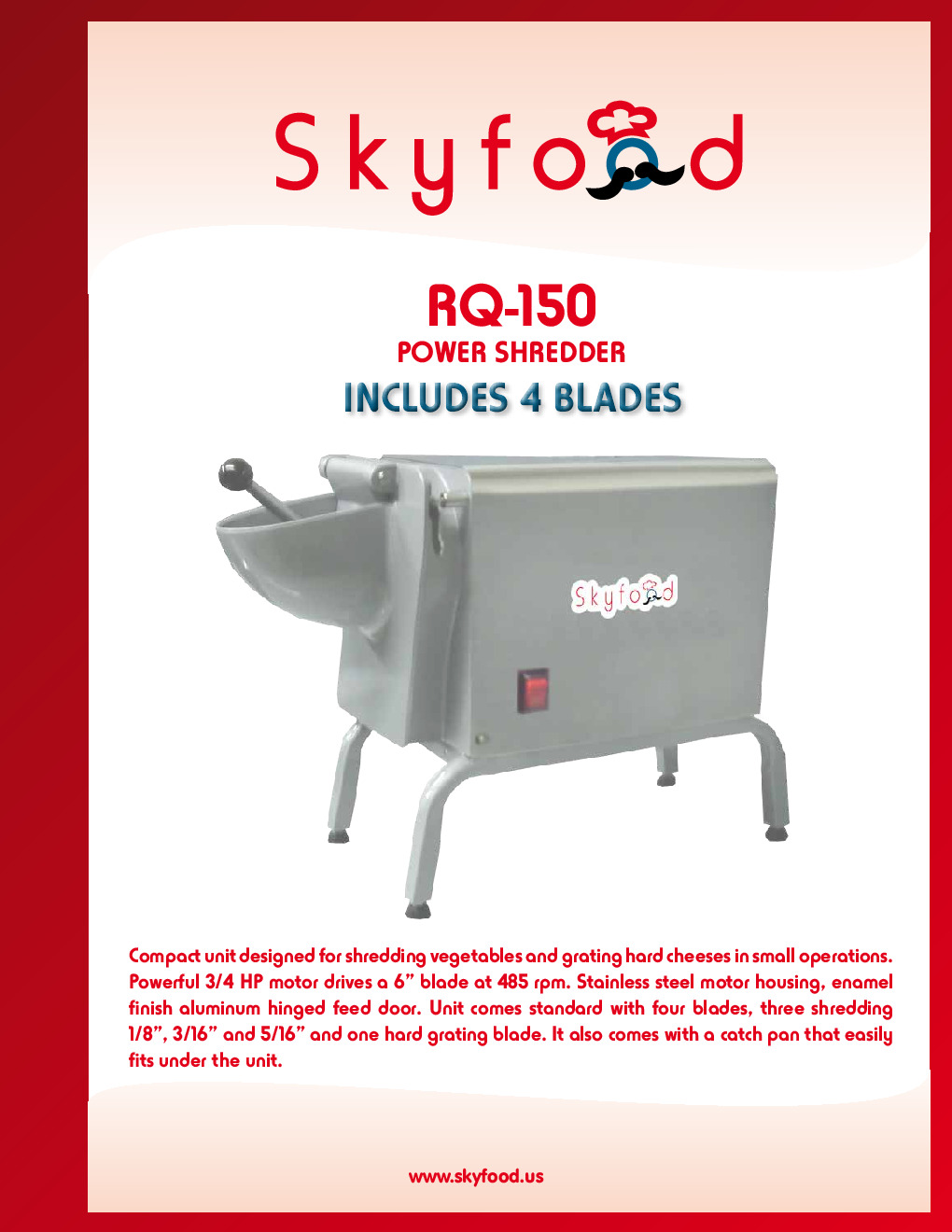 Skyfood RQ-150 Shredder Slicer Drive Unit