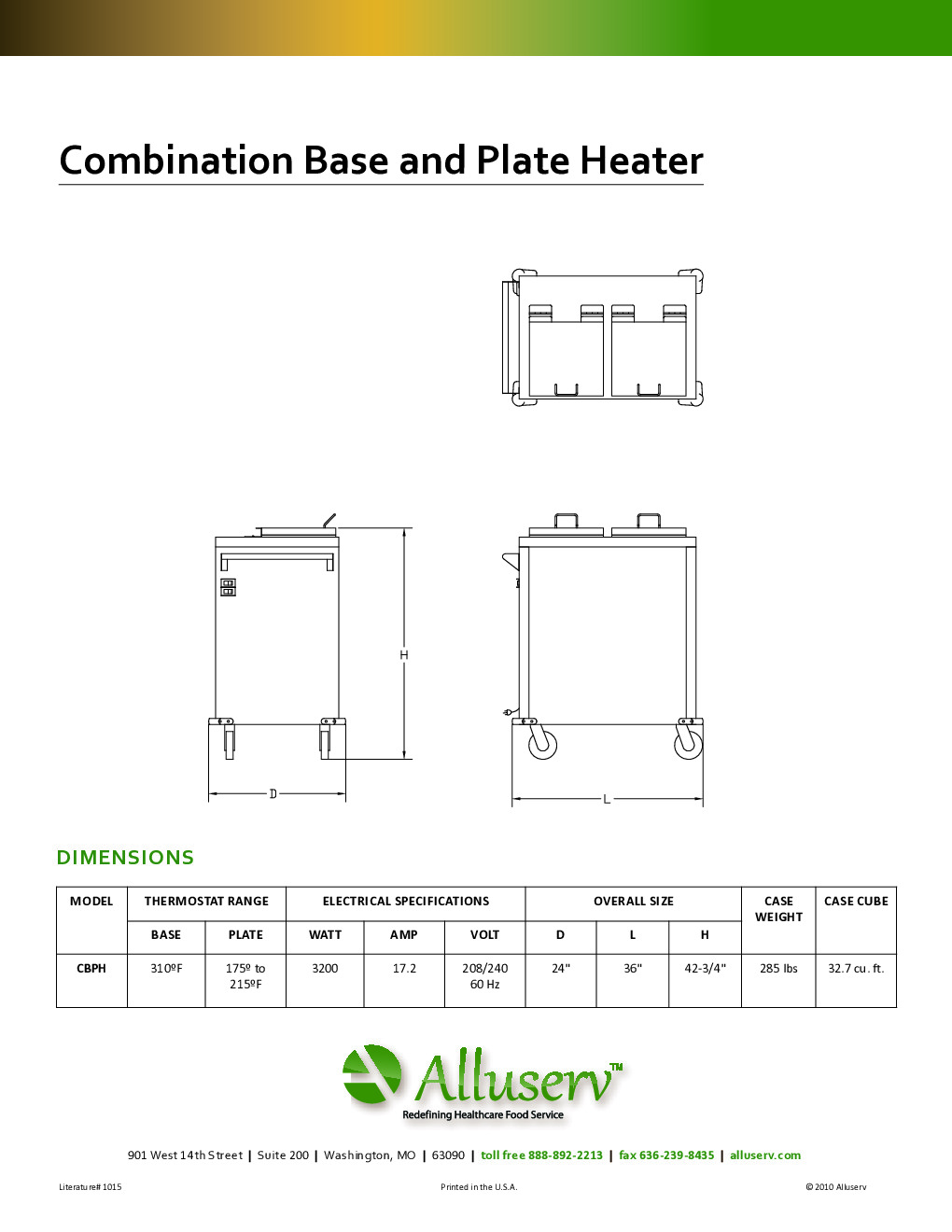 Alluserv CBPH Thermal Pellet Base / Underliner Dispenser