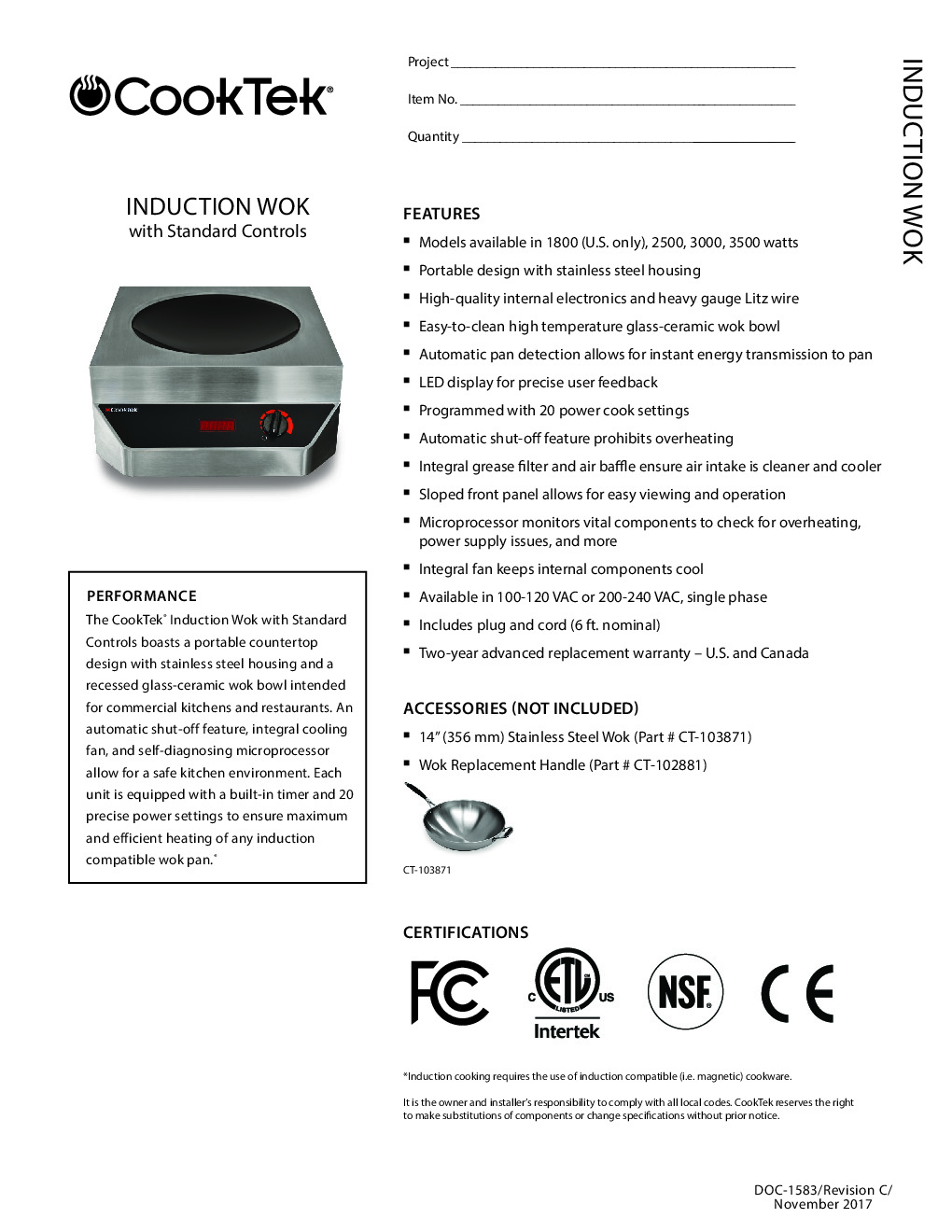 Induction Wok - CookTek