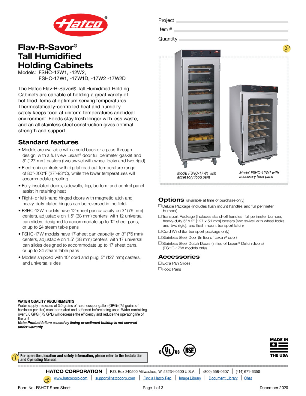 Hatco FSHC-17W1D-120QS Mobile Heated Cabinet