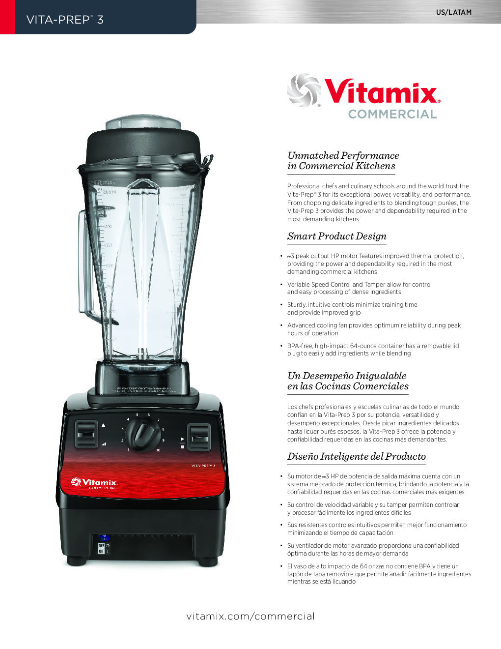Vitamix 62826 Vita-Prep 3 64 oz. Food Blender