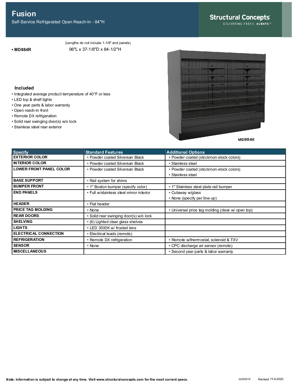 Structural Concepts MD884R Self-Serve Refrigerated Display Case