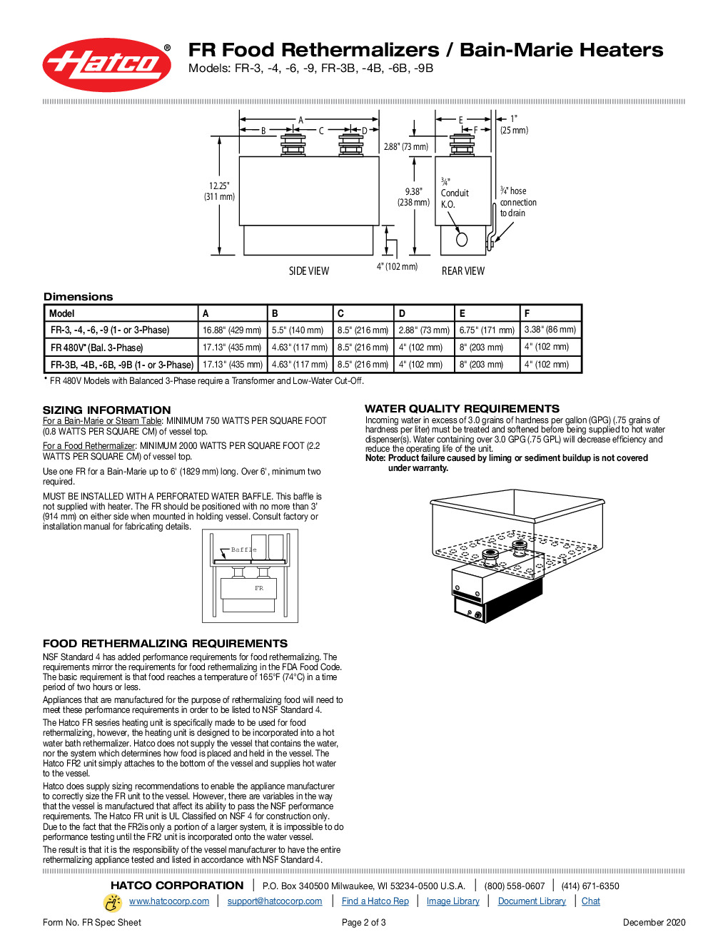 Hatco FR-QS Food Rethermalizers / Bain-Marie Heaters