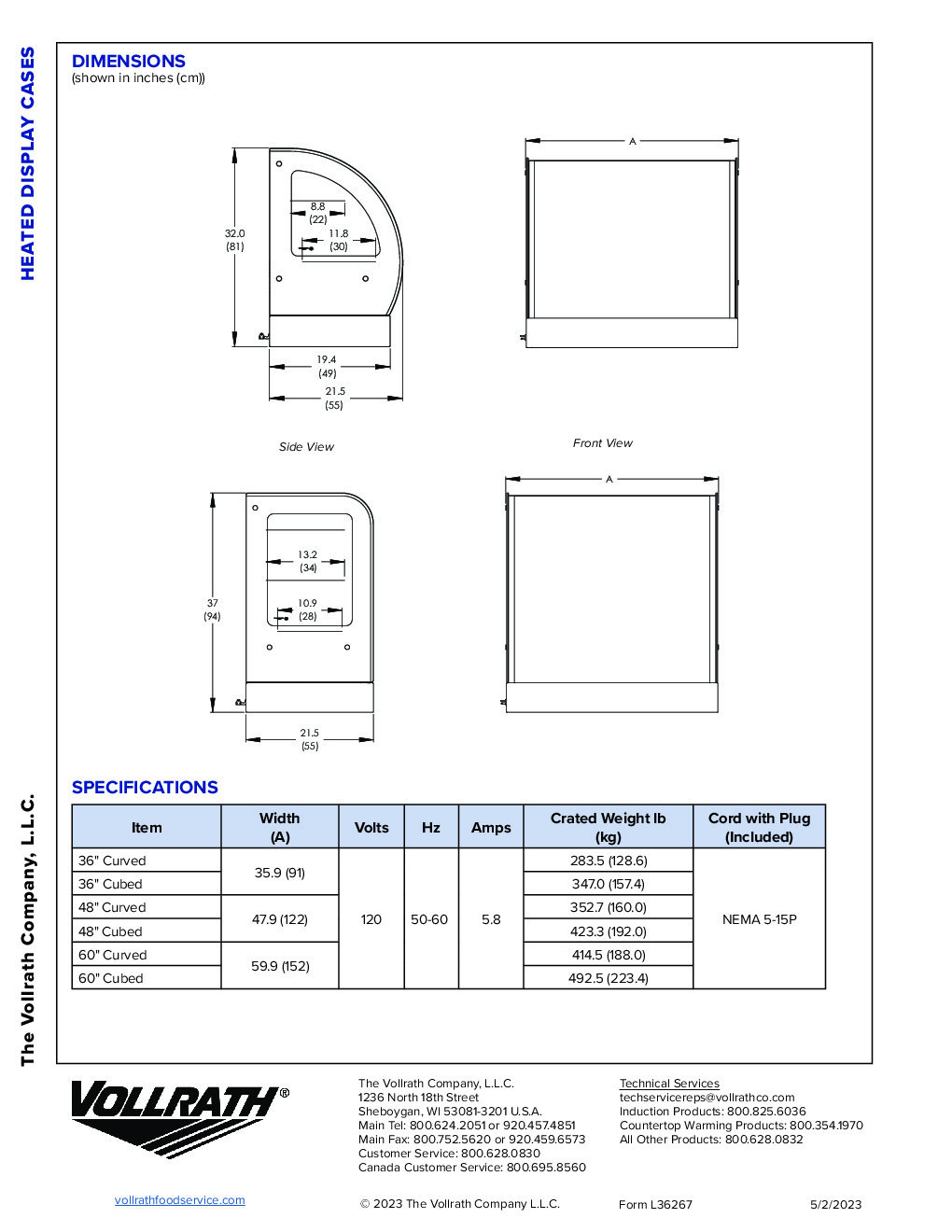Vollrath HDCCB-36 Countertop Heated Deli Display Case