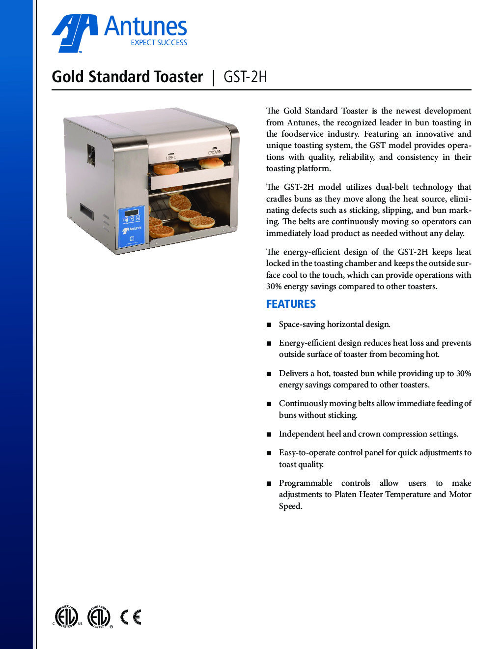 Antunes GST-2H-9210962 Conveyor Gold Standard Toaster